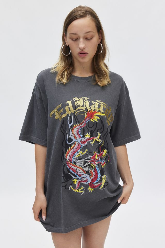 Ed Hardy Dragon Graphic T-Shirt Dress #2