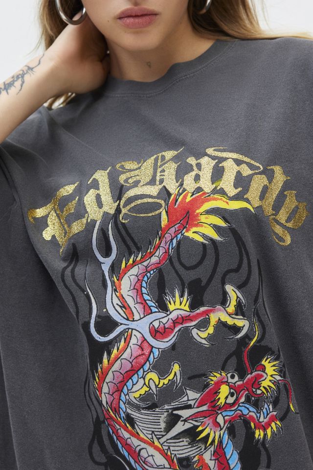 Ed Hardy Dragon Graphic T-Shirt Dress #3