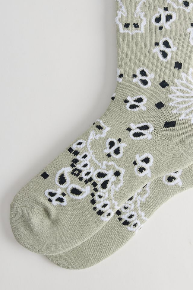 Paisley Bandana Pattern Ribbed Crew Sock #1