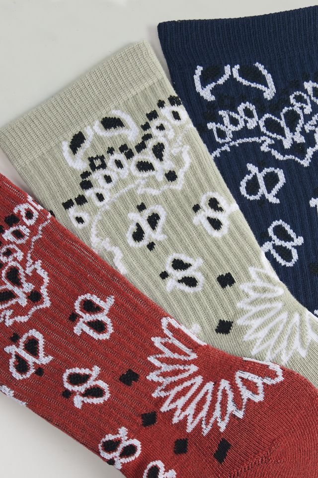 Paisley Bandana Pattern Ribbed Crew Sock #2