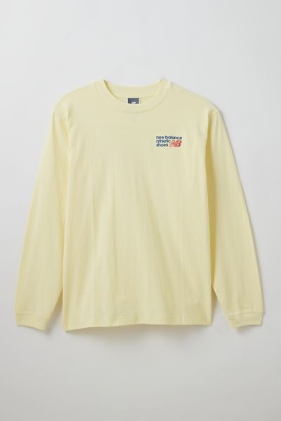 NEW BALANCE ATHLETICS EMBROIDERED LONG SLEEVE TEE IN YELLOW, MEN'S AT URBAN OUTFITTERS 