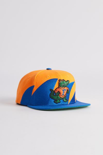 Mitchell & Ness Ncaa University Of Florida Sharktooth Snapback Hat In Blue, Men's At Urban Outfitters In Blue