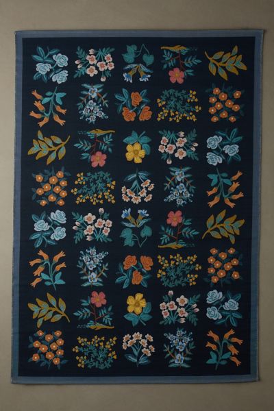 Rifle Paper Co X Loloi Wildflower Performance Rug In Black At Urban Outfitters