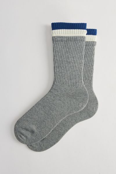 Stacked Panel Stripe Crew Sock