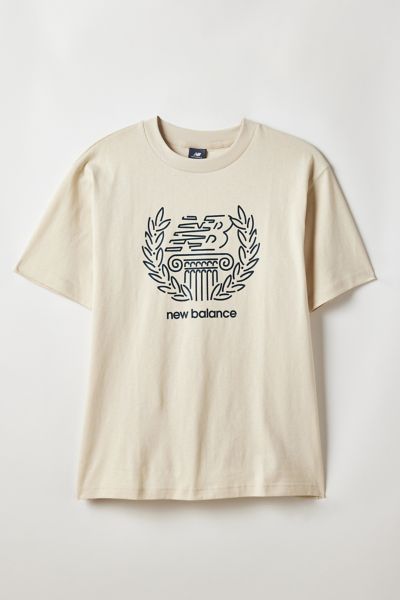 NEW BALANCE X DEBUT CREST GRAPHIC TEE IN LINEN, MEN'S AT URBAN OUTFITTERS 