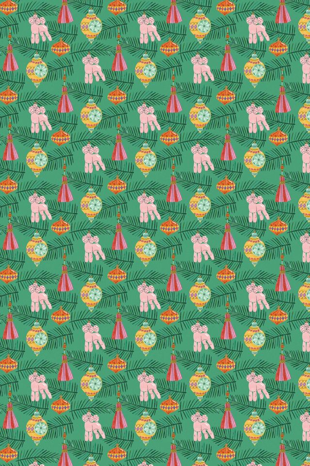 Red Cap Poodle Holiday Wrapping Paper #1