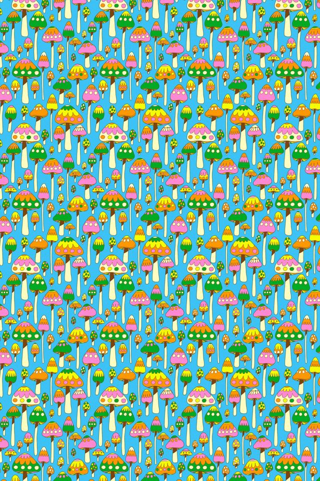 Red Cap Groovy Mushroom Wrapping Paper #1
