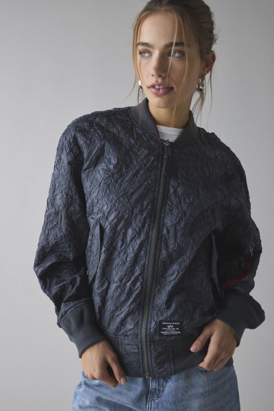 Shop Alpha Industries L-2b Bubble Flight Jacket In Charcoal, Women's At Urban Outfitters