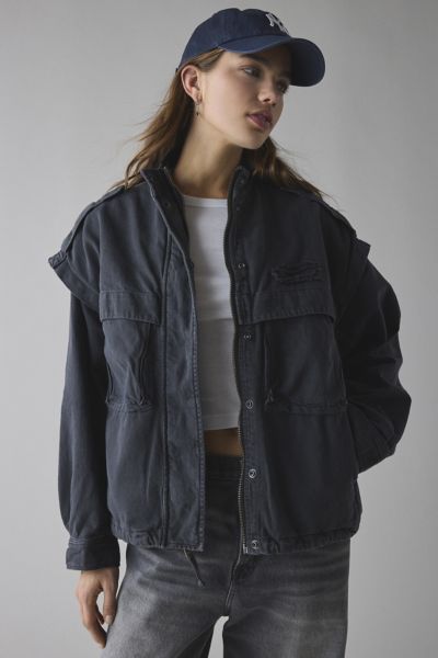 Alpha Industries Oversized Ctn Utility Jacket In Charcoal, Women's At Urban Outfitters