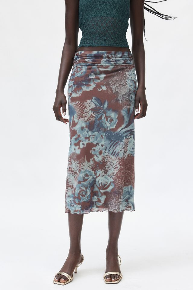 Silence + Noise Naomi Column Mesh Maxi Skirt #1