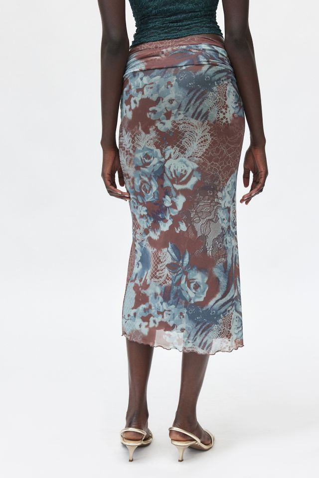 Silence + Noise Naomi Column Mesh Maxi Skirt #3