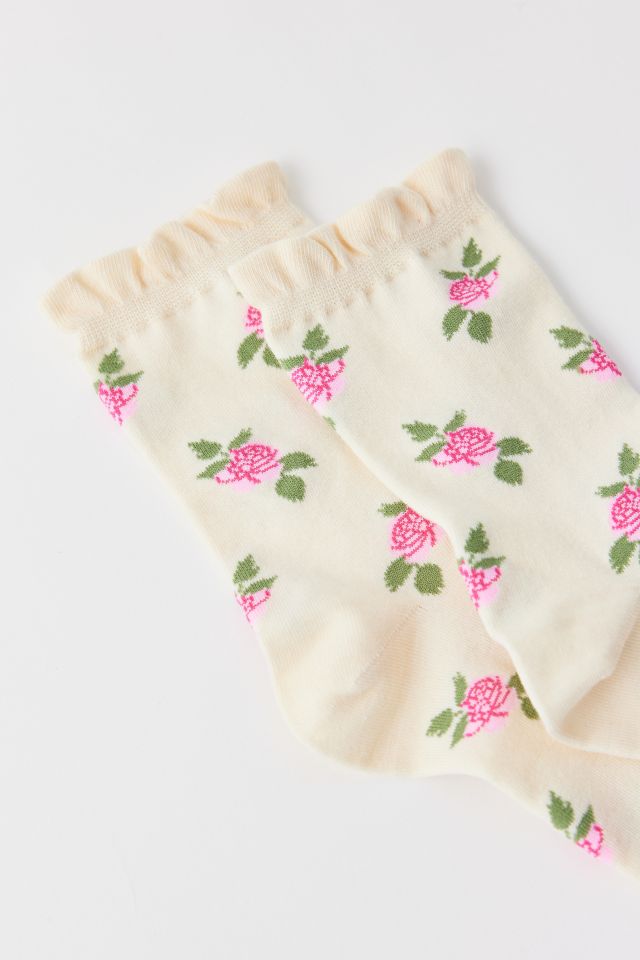 Rosette Print Crew Sock #2