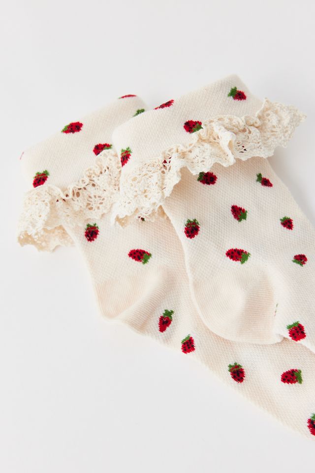 Printed Ruffle Foldover Sock #3