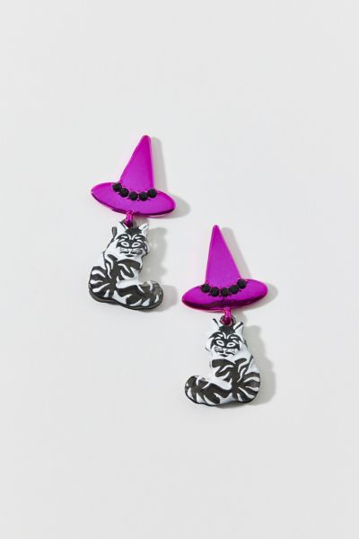 Betsey John Ghoul Friends Witch Cat Drop Earring