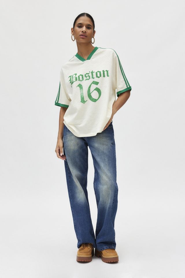 Boston Oversized V-Neck Graphic Tee #1