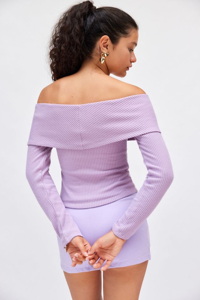 Silence + Noise Whitney Foldover Long Sleeve Top #3