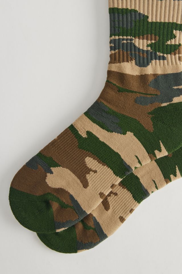 Camo Pattern Ribbed Crew Sock #1