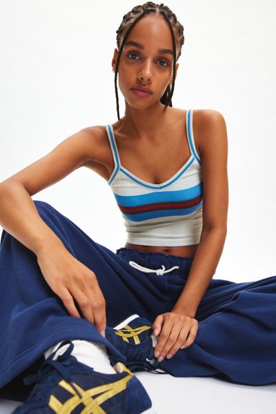 Shop Out From Under Shiloh Striped Seamless Ribbed Knit Cami In Blue Stripe, Women's At Urban Outfitters