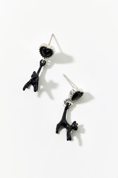 Hearts & Cats Drop Earring