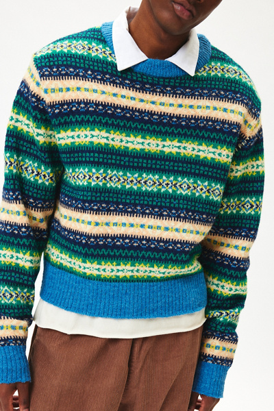 UO Hudson Fair Isle Crew Neck Sweater | Urban Outfitters