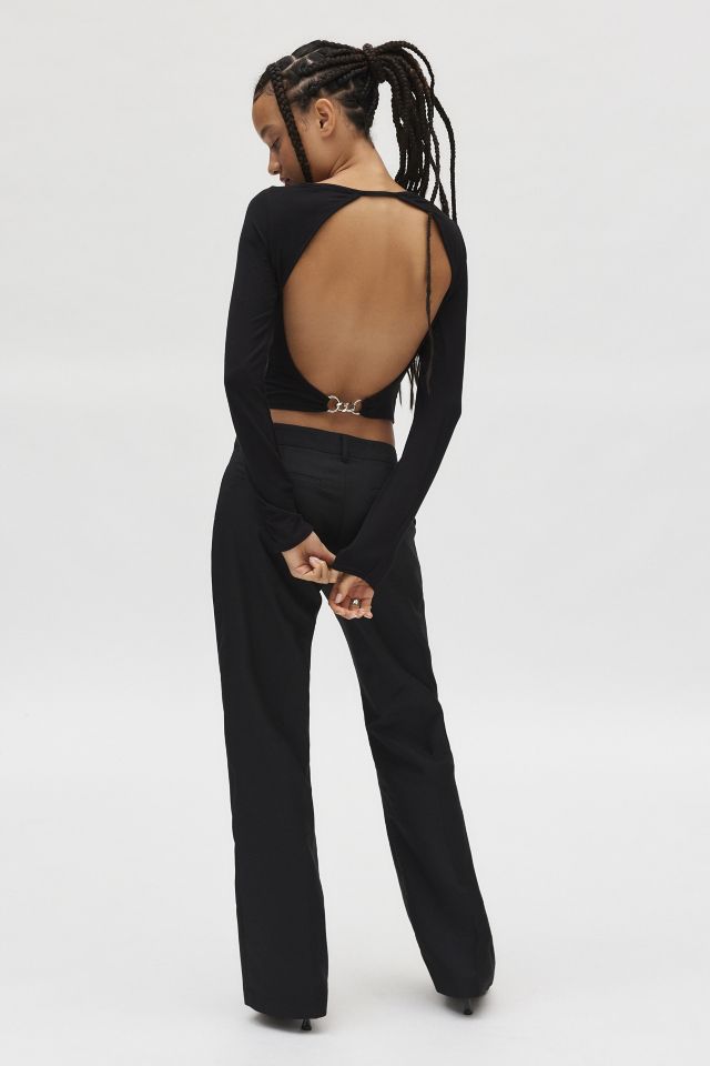 Silence + Noise Kelly Open Back Long Sleeve Top #2