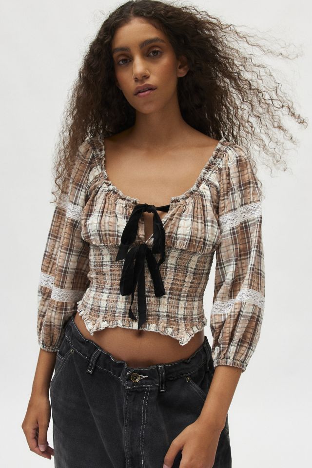 Kimchi Blue Marley Long Sleeve Check Blouse #1