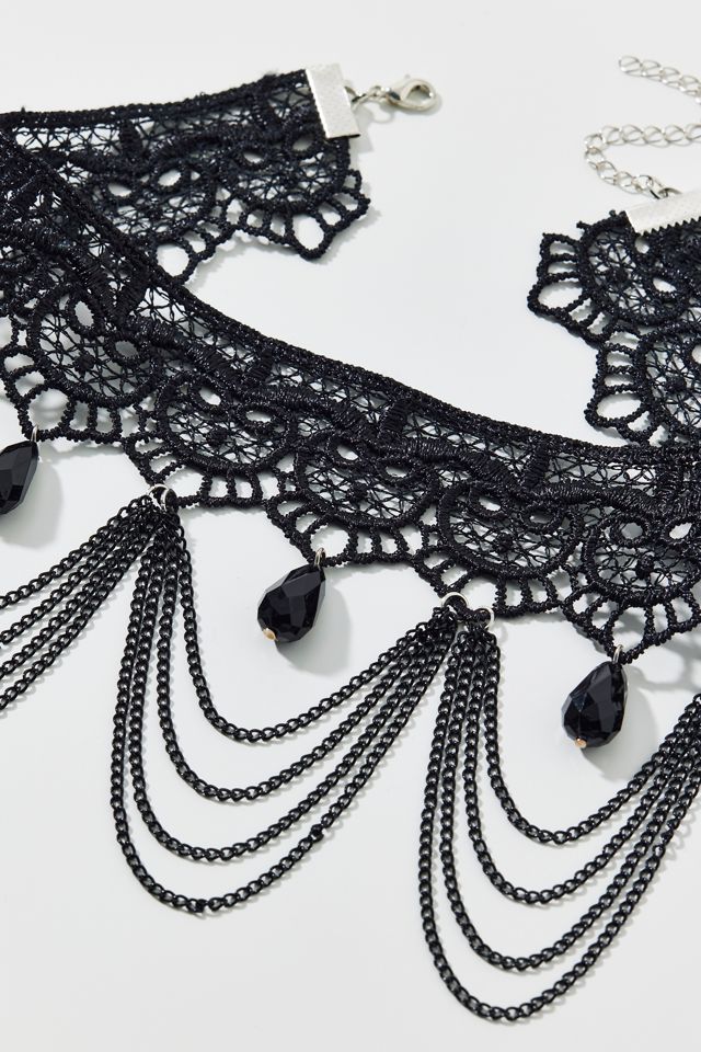 Clarice Drippy Lace Choker Necklace | Urban Outfitters Canada