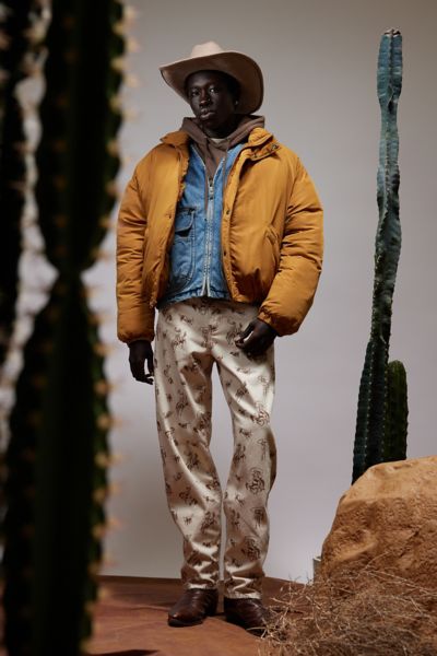 Bdg Cowboy Print Straight Fit Utility Jean In Ivory, Men's At Urban Outfitters In Ivory