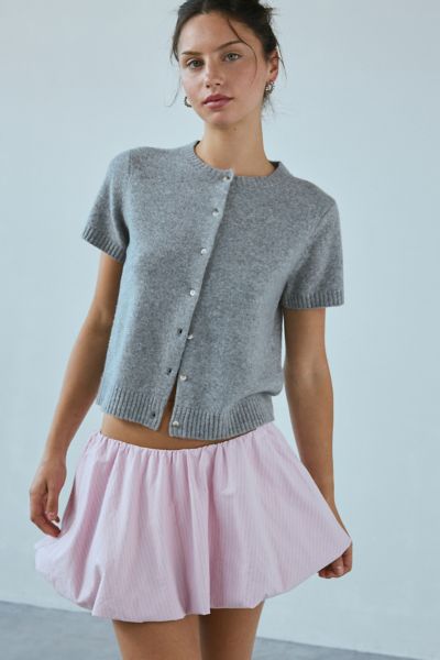 Silence + Noise Kesha Foil Ribbed Knit One Shoulder Top