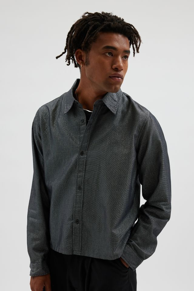 New Urban Outfitters Corelate Button-Down Long Sleeve Shirt store $249 MEDIUM Black