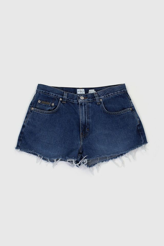 Vintage 90s Dark Wash Distressed Shorts Urban Outfitters