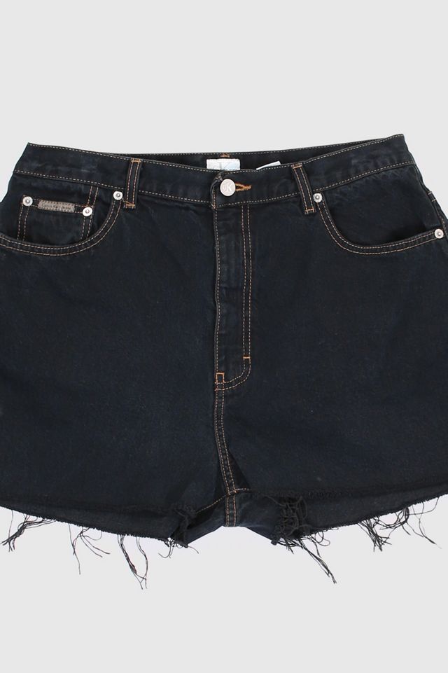 Frayed Denim Shorts - Vintage Black