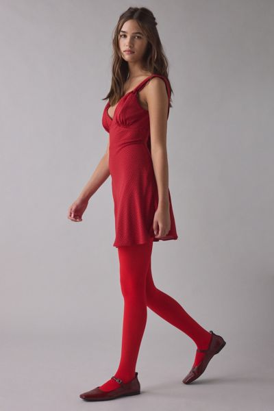 Urban Outfitters Classic Opaque Tights In Red, Women's At  In Red