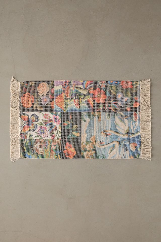 Swan Needlepoint Printed Rug #3