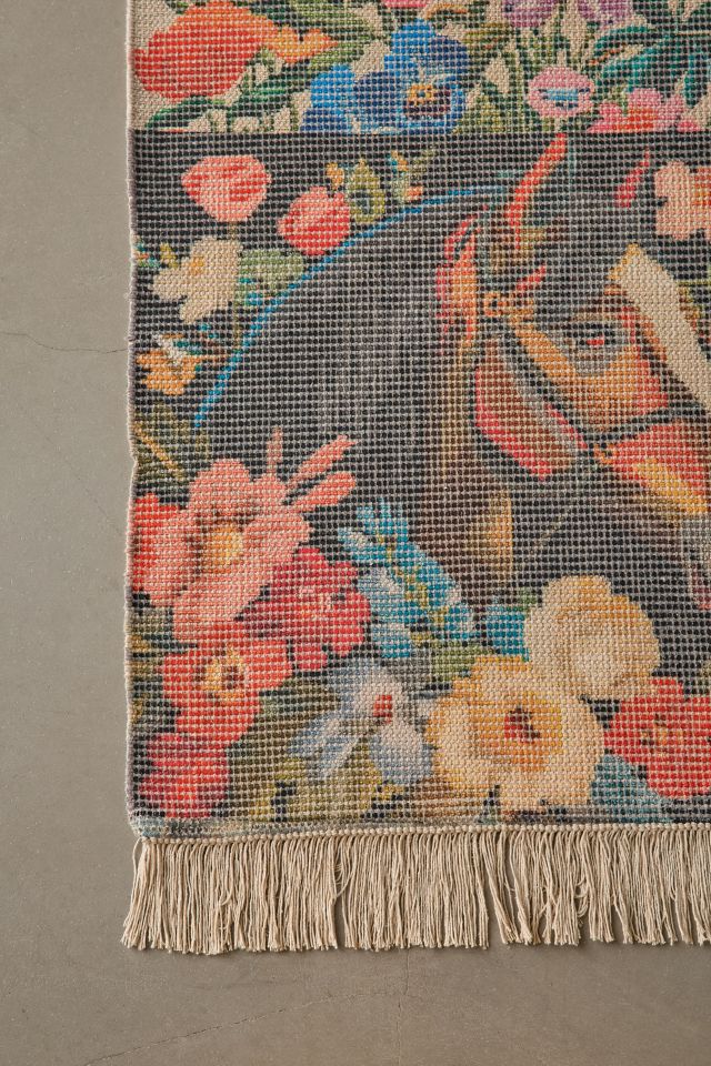 Swan Needlepoint Printed Rug #4