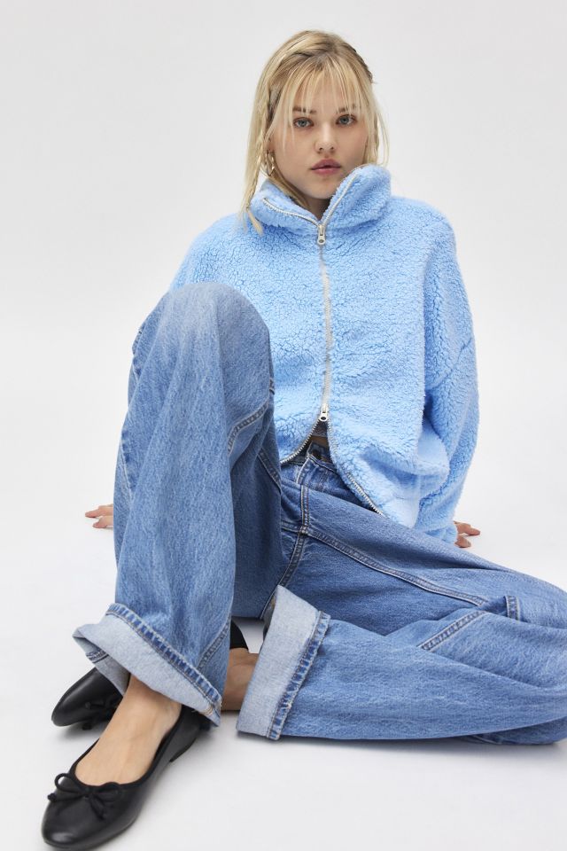 Kimchi Blue Snow Bunny Piled Fleece Zip Up Jacket