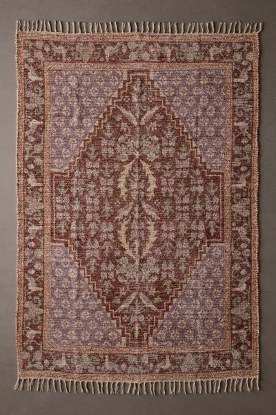 URBAN OUTFITTERS PARISA MEDALLION PRINTED WASHABLE RUG IN PURPLE AT URBAN OUTFITTERS 