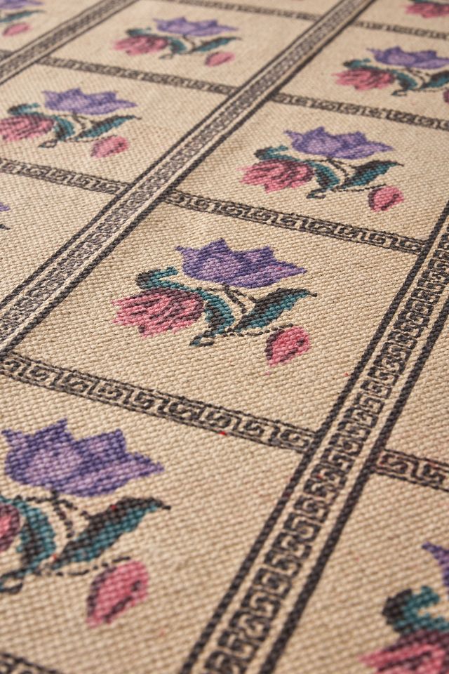 Bridgette Floral Printed Tassel Rug #2