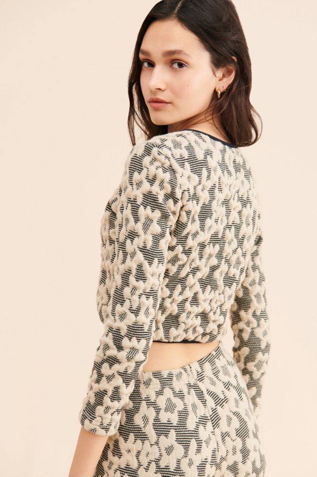 Tach Clothing Nelida Jacquard Floral Cardigan #1