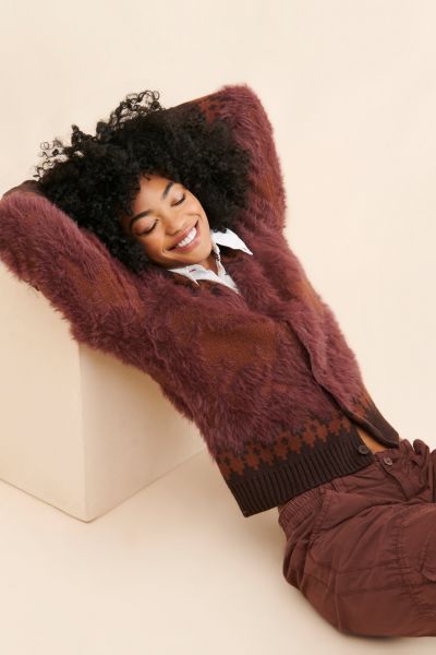 BDG Nordic Fuzzy Horse Cardigan