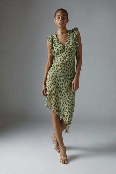 Devon Semi-Sheer Chiffon Midi Dress