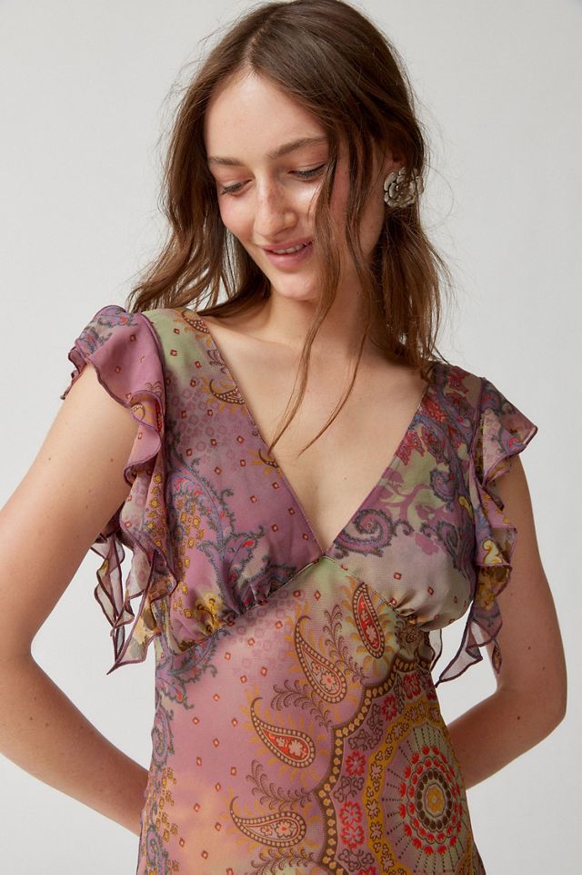 Devon Semi-Sheer Chiffon Midi Dress #1