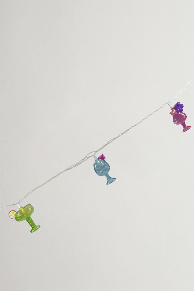 Multicolor Cocktail Glass String Lights for Outdoor Patio