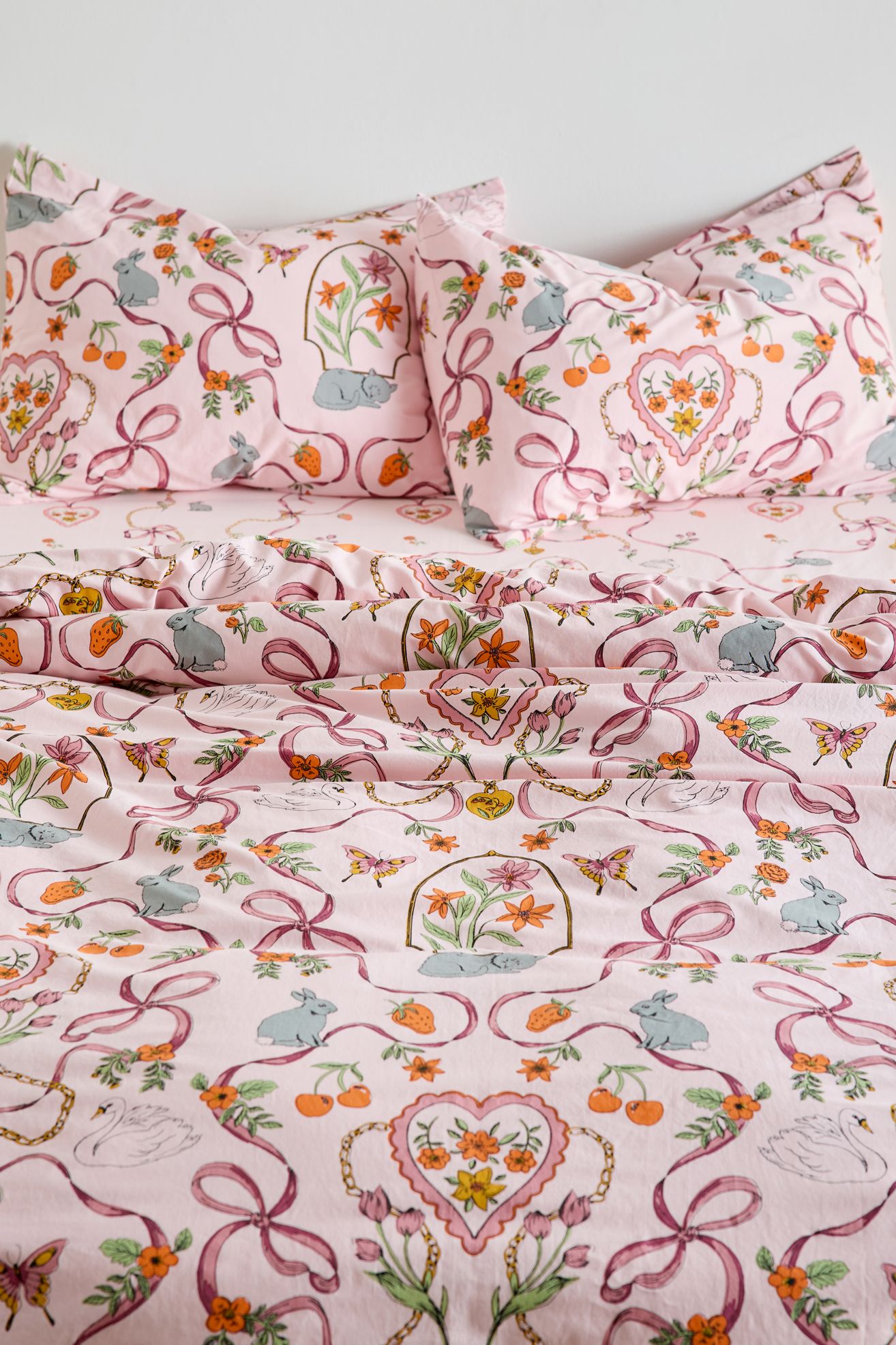 Mariya Duvet Cover Set - Pink, FULL/QUEEN
