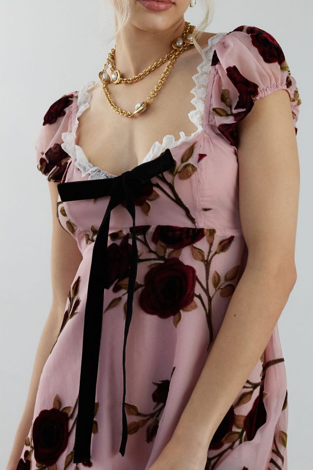 For Love & Lemons Rose Velvet Mini Dress #2