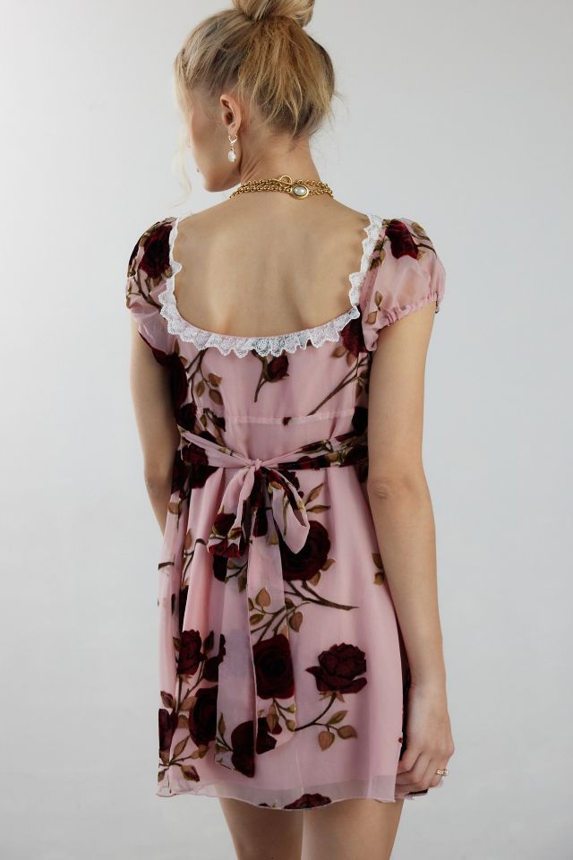 For Love & Lemons Rose Velvet Mini Dress #3