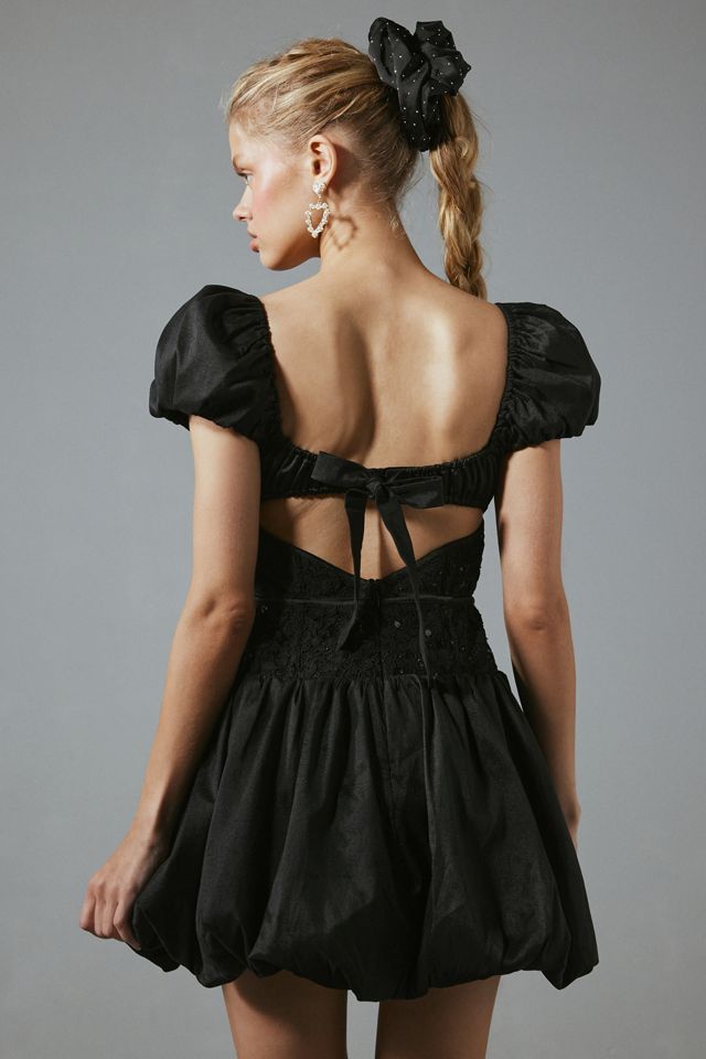 For Love & Lemons Mckenna Bubble Hem Mini Dress #3