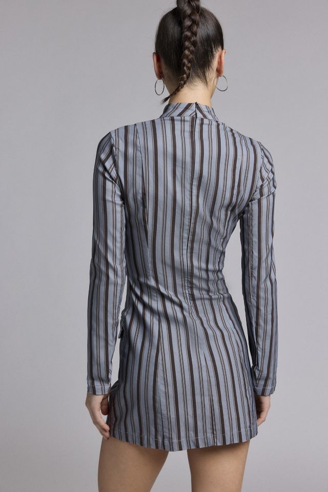 Robe Ajustée Mini à Col Montant Rayée Daisy Street #2