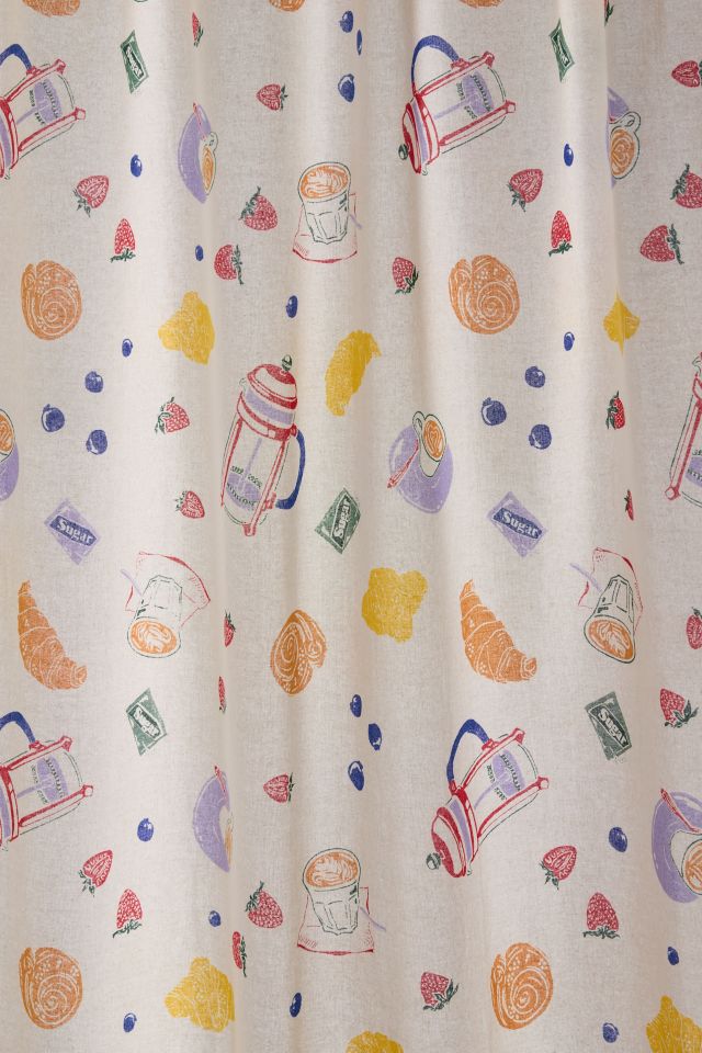 Rideau de Douche à Motif Déjeuner Gâteries #1