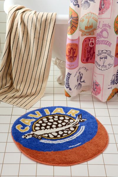 Caviar Tin Plush Round Bath Mat